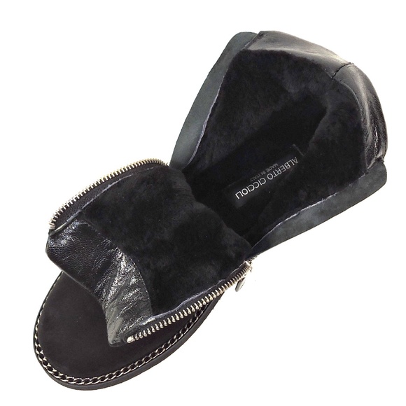 ALBERTO CICCIOLI 🇮🇹 WOMEN'S BLACK SOFT SUEDE COMFORT WINTER ANKLE BOOTIE - Picture 6 of 7